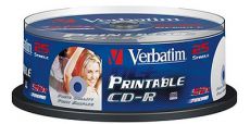 Диск CD-R Verbatim 700Mb 52x DataLife+ Cake Box Printable (25шт)